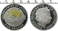 Продать Монеты Остров Джерси 5 фунтов 2000 Серебро