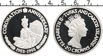 Продать Монеты Теркc и Кайкос 20 крон 1993 Серебро