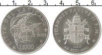 Продать Монеты Ватикан 1000 лир 2001 Серебро