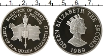 Продать Монеты Остров Джерси 2 фунта 1989 Медно-никель