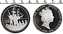 Продать Монеты Виргинские острова 25 долларов 1992 Серебро
