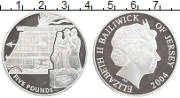 Продать Монеты Остров Джерси 5 фунтов 2004 Серебро