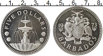 Продать Монеты Барбадос 5 долларов 1973 Серебро