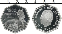 Продать Монеты Испания 1500 песет 1999 Серебро