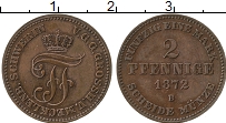 Продать Монеты Мекленбург-Шверин 2 пфеннига 1872 Медь