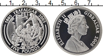 Продать Монеты Гибралтар 5 фунтов 2005 Серебро