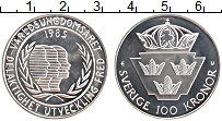 Продать Монеты Швеция 100 крон 1985 Серебро