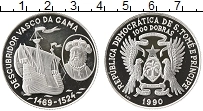 Продать Монеты Сан-Томе и Принсипи 1000 добрас 1990 Серебро