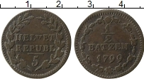 Продать Монеты Швейцария 1/2 батзена 1799 Медь