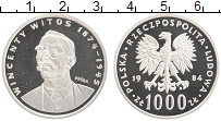 Продать Монеты Польша 1000 злотых 1984 Серебро
