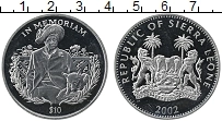 Продать Монеты Сьерра-Леоне 10 долларов 2002 Серебро