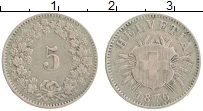 Продать Монеты Швейцария 5 рапп 1876 Медно-никель