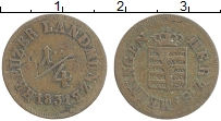 Продать Монеты Саксен-Майнинген 1/4 крейцера 1854 Медь