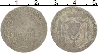 Продать Монеты Рейсс-Оберграйц 1/6 талера 1808 Серебро
