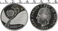 Продать Монеты Испания 2000 песет 1995 Серебро