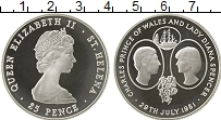 Продать Монеты Остров Святой Елены 25 пенсов 1981 Серебро