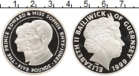 Продать Монеты Гернси 5 фунтов 1999 Серебро