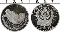 Продать Монеты США 1 доллар 1991 Серебро
