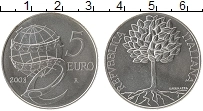 Продать Монеты Италия 5 евро 2003 Серебро