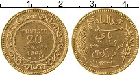 Продать Монеты Тунис 20 франков 1903 Золото
