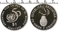 Продать Монеты Аргентина 1 песо 1995 Серебро