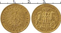 Продать Монеты Гамбург 10 марок 1878 Золото