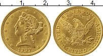 Продать Монеты США 5 долларов 1907 Золото