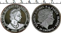 Продать Монеты Теркc и Кайкос 20 крон 2002 Серебро