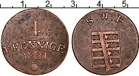 Продать Монеты Саксен-Веймар-Эйзенах 4 пфеннига 1821 Медь
