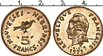 Продать Монеты Новые Гебриды 5 франков 1975 Медь