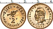 Продать Монеты Новые Гебриды 2 франка 1975 Медь