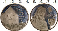 Продать Монеты Гернси 5 фунтов 2016 Посеребрение