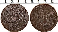 Продать Монеты 1762 – 1796 Екатерина II 5 копеек 1793 Медь