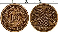 Продать Монеты Веймарская республика 10 пфеннигов 1925 Латунь
