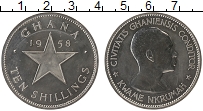 Продать Монеты Гана 10 шиллингов 1958 Серебро