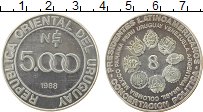 Продать Монеты Уругвай 5000 песо 1988 Серебро