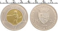 Продать Монеты Андорра 20 динерс 1998 Серебро