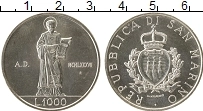 Продать Монеты Сан-Марино 1000 лир 1987 Серебро