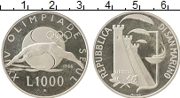 Продать Монеты Сан-Марино 1000 лир 1988 Серебро