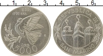 Продать Монеты Сан-Марино 5000 лир 2001 Серебро