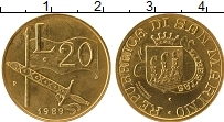 Продать Монеты Сан-Марино 20 лир 1989 Медно-никель