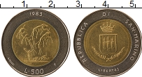 Продать Монеты Сан-Марино 500 лир 1983 Биметалл