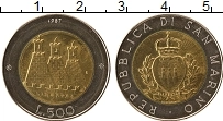 Продать Монеты Сан-Марино 500 лир 1987 Биметалл