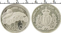 Продать Монеты Сан-Марино 5000 лир 2001 Серебро