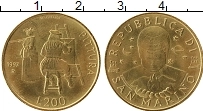 Продать Монеты Сан-Марино 200 лир 1997 Медь