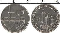 Продать Монеты Сан-Марино 5 лир 1993 Алюминий