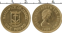 Продать Монеты Остров Джерси 1 фунт 1985 Латунь