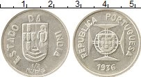 Продать Монеты Индия Португальская 1/2 рупии 1936 Серебро