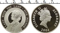 Продать Монеты Олдерни 5 фунтов 2004 Серебро