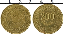 Продать Монеты Тунис 200 миллим 2013 Латунь